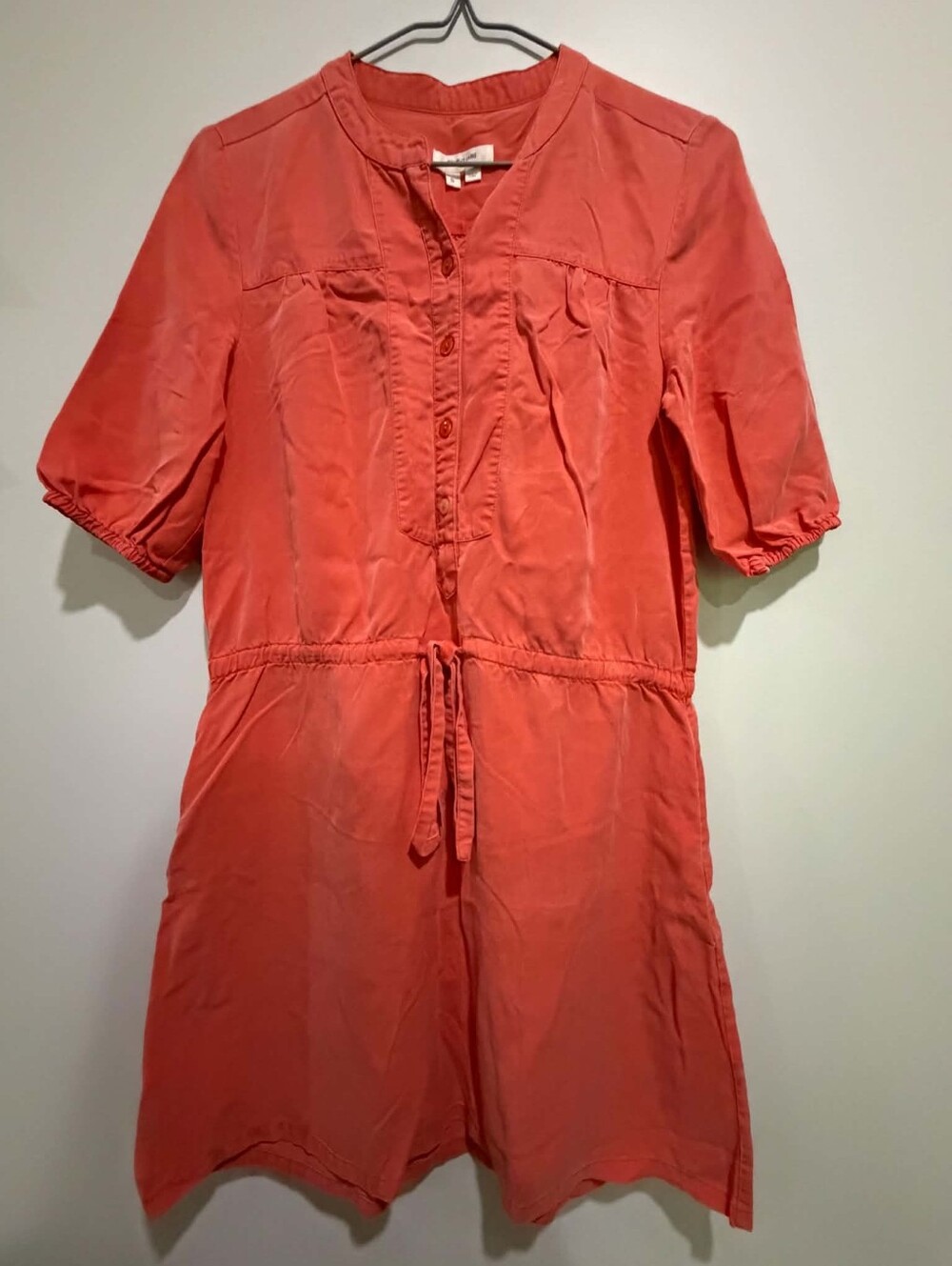 Helmut Lang Coral Red Button-Front Tunic